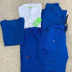Miscellaneous blue scrubs. 5 pieces for $12.